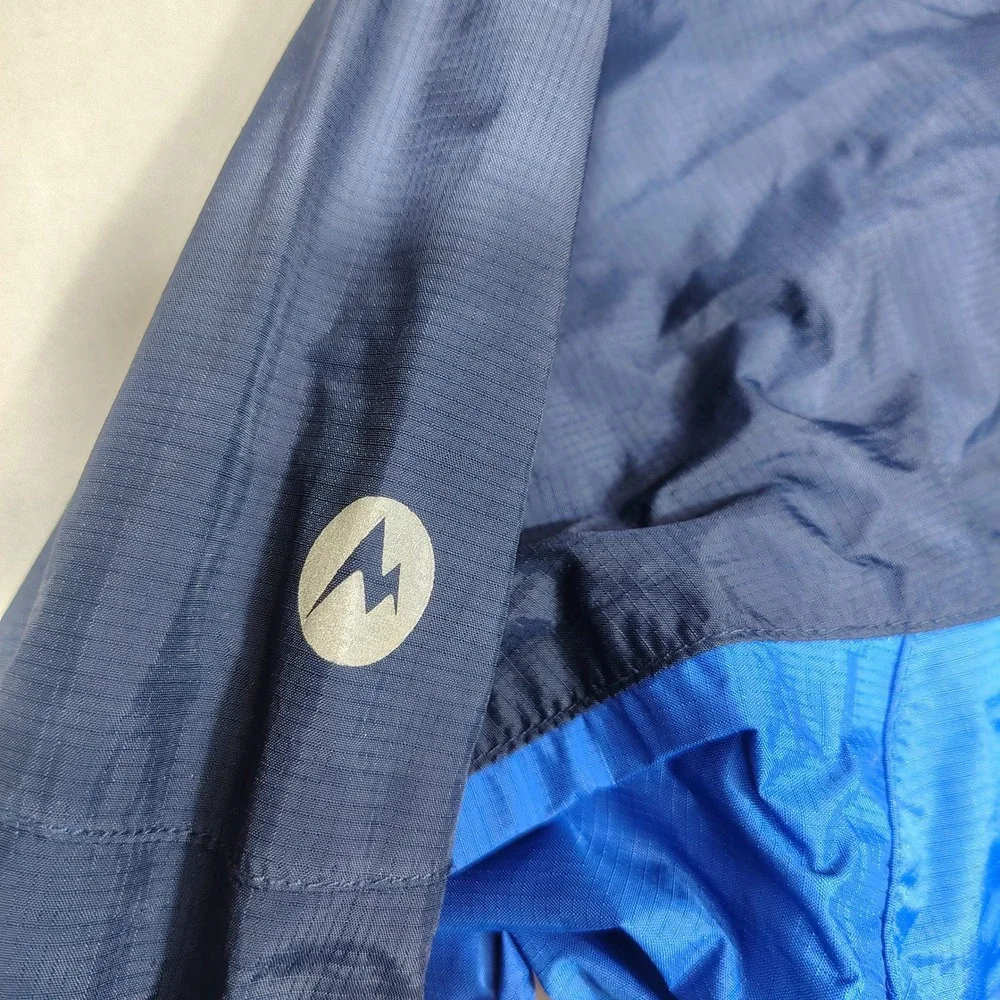 Marmot Rain Jacket Youth L Rip-Stop Hooded Two-Tone Blue V50210-KLE1-1-MAY11